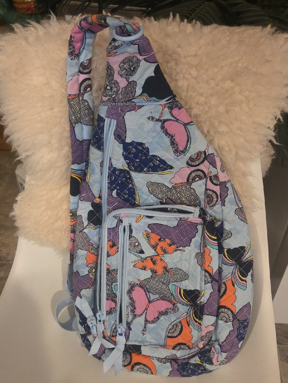 Vera Bradley NWOT Iconic Sling Backpack - Butterfly Flutter-Retired